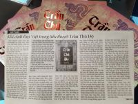 Bài giới thiệu TRẦN THỦ ĐỘ của Tiến sĩ văn học Nguyễn Thị Tịnh Thy, Đại học Huế trên báo Tuổi Trẻ