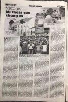 VACCINE, lối thoát của chúng ta (bài đăng báo Tuổi trẻ và đời sống số hôm nay)